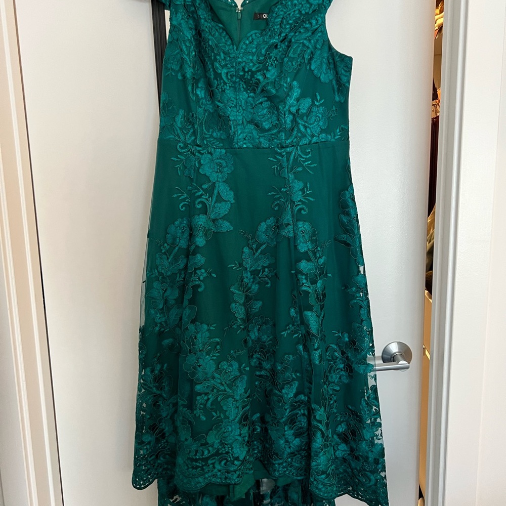 QUIZ Emerald Green off the shoulder dress